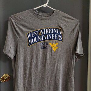 West Virginia Mountaineers Men's XL Gray Short Sleeve T-Shirt Graphic Logo Front